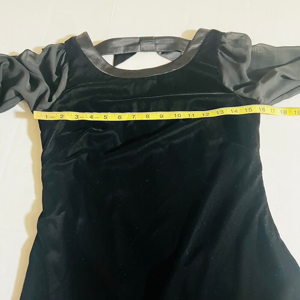 White House Black Market Velvet Ballon Long Sleeve Dress Size 0 Black - Picture 6 of 9